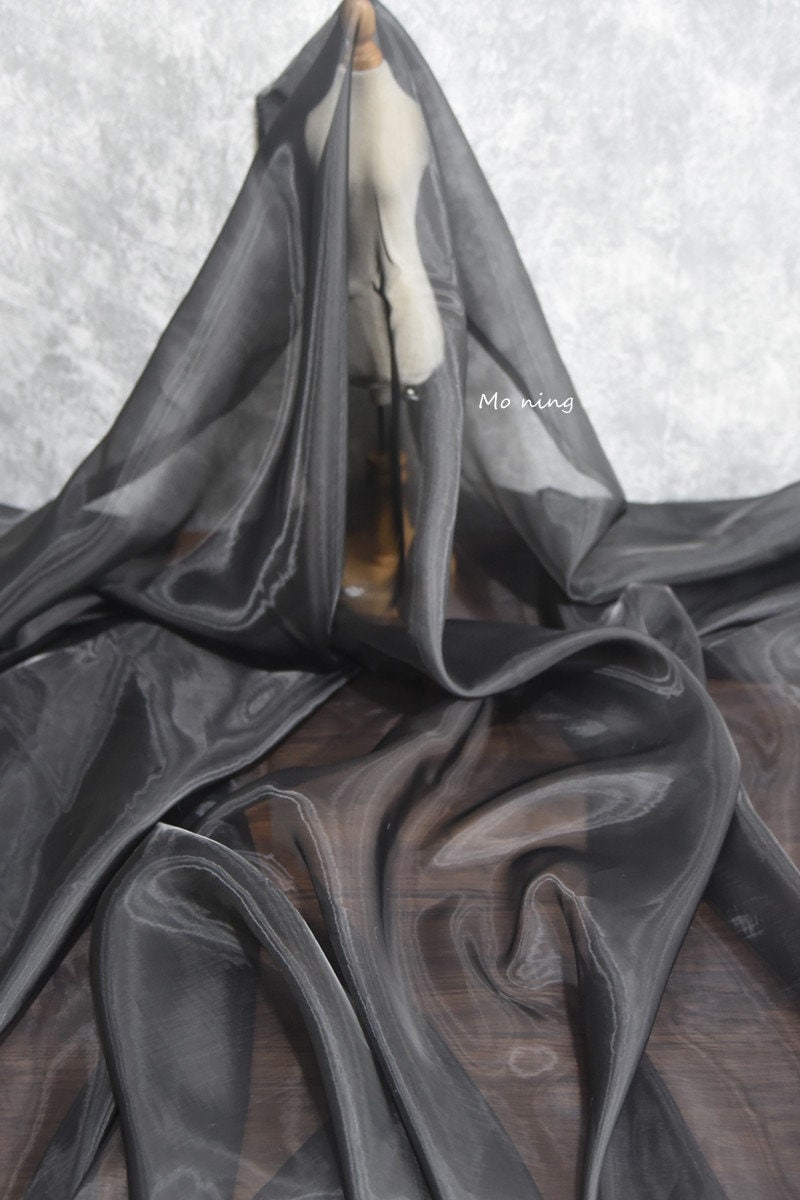 Liquid High-Gloss Organza Fabric: Reflective Fairy Mesh, 59"W