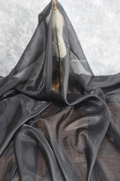 Liquid High-Gloss Organza Fabric: Reflective Fairy Mesh, 59"W