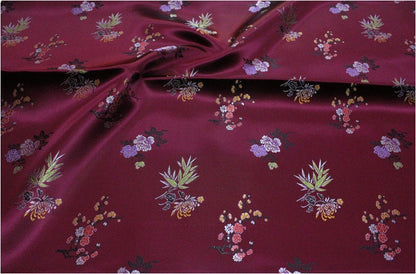 Floral Brocade Fabric: Silk Rayon Blend, 35" Wide