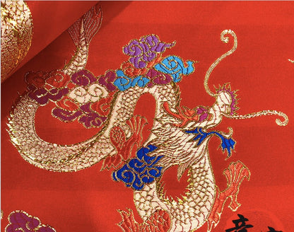 Dragon Brocade Fabric: Multicolor Silk Rayon Blend, 59" Wide