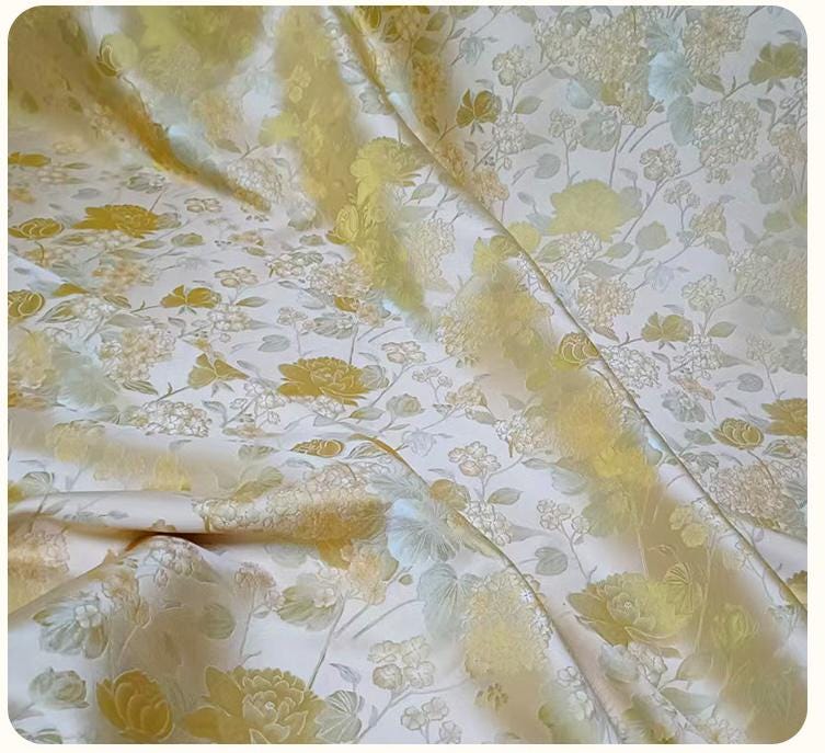 Tissu jacquard brocart lotus Song ��� Artisanat, patchwork, matelassage, sacs et plus encore