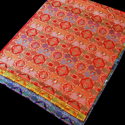 Mongolian Brocade Fabric: Tibetan Gown Material, 29.5" Wide, By The Meter