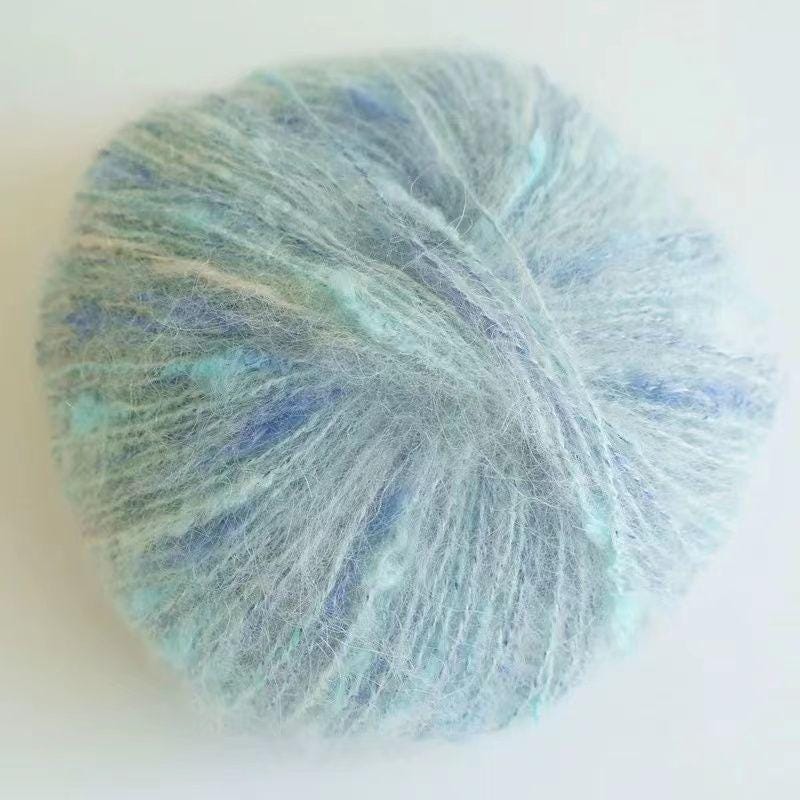 Fil de soie mohair arc-en-ciel : Teint à la main, épaisseur dentelle (50 g/100 m)
