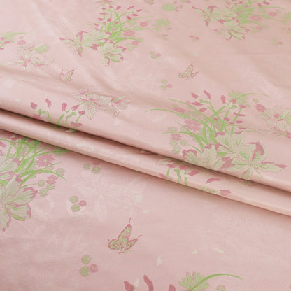 Tissu brocart de soie à motif papillons et narcisses - Matériel de couture pour cheongsam