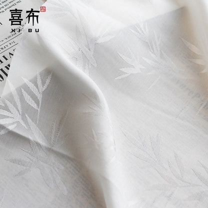 Bamboo Leaf Jacquard Cotton Fabric: Chinese Style Drapery, Upholstery & Sewing