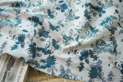 Tissu jacquard à motif floral : 168 cm de large, style Splash Ink, pour l’ameublement et la couture