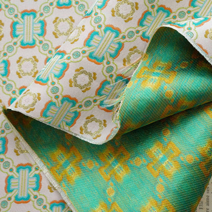Green Dragon Brocade Fabric: Chinese Cheongsam Dress Material (59"W)