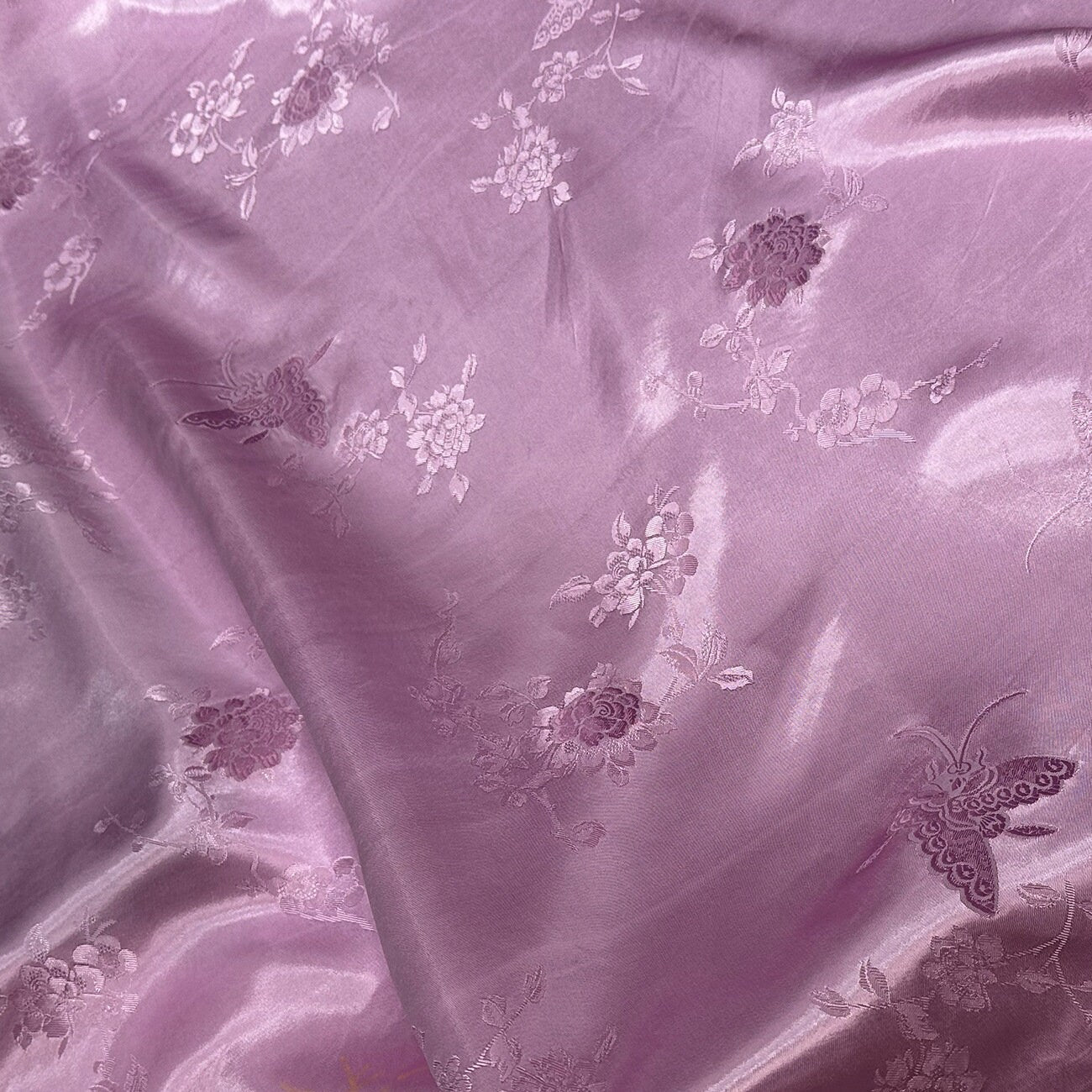 Rose Damask Rayon Fabric: Two-Sided Jacquard, 59" Wide - By The Meter