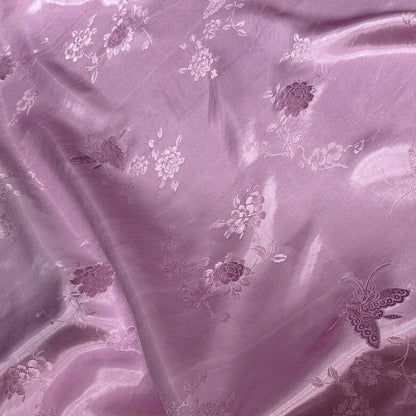 Rose Damask Rayon Fabric: Two-Sided Jacquard, 59" Wide - By The Meter