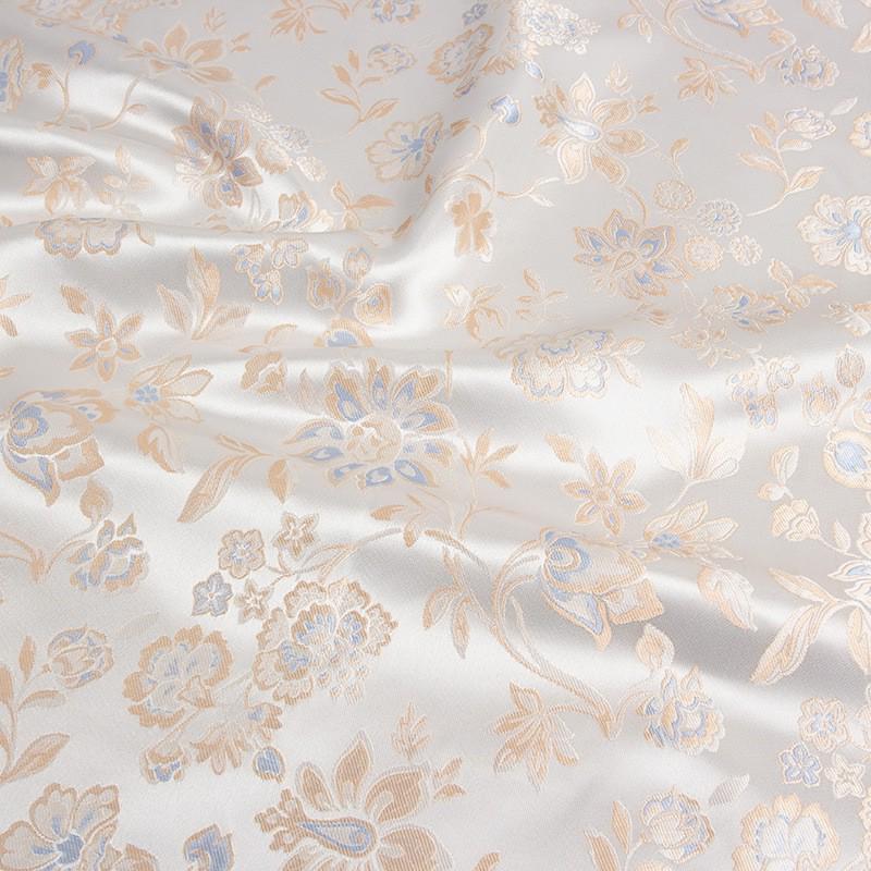 Tissu brocart jacquard à motif floral : tissu d’ameublement gaufré, 150 cm de large