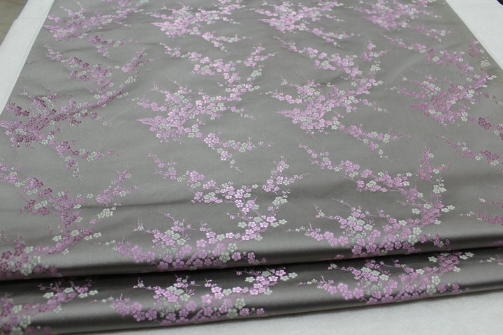 Plum Blossom Silk Brocade Fabric: Multicolored Cheongsam Qipao Material