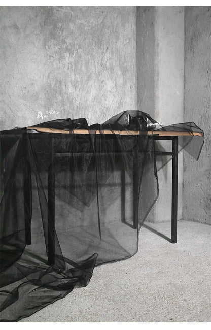 Black Organza Fabric: Sheer Glossy Mesh, Dress Skirt Material