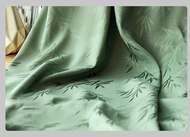Bamboo Leaf Jacquard Cotton Fabric: Chinese Style Drapery, Upholstery & Sewing