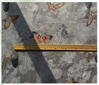 Butterfly Jacquard Silk Fabric ��� Xiangyun Gambiered Canton Gau"W