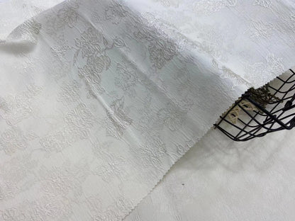 Elegant Satin Jacquard Fabric: 3D Flower Design, 59" Wide