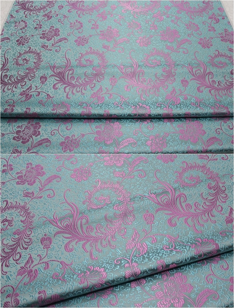 Chinese Silk brocade woven damask fabric cheongsam cushion Phoenix tail pattern
