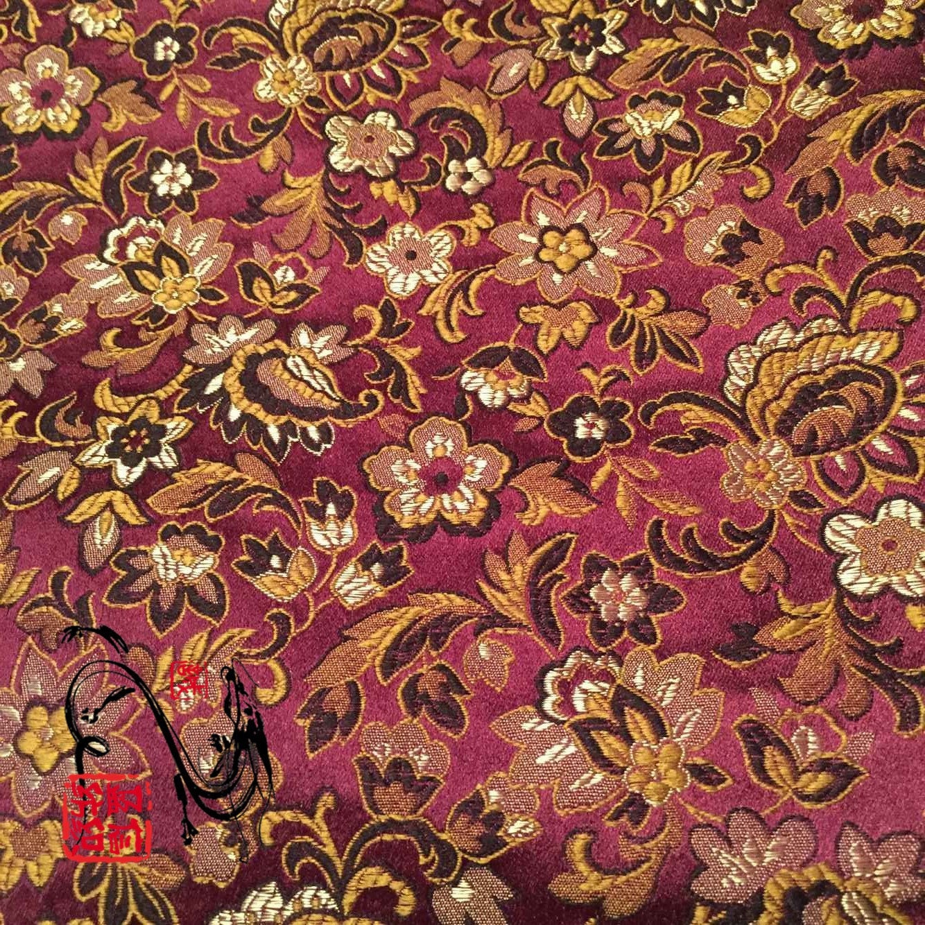 Floral Brocade Fabric: 59" Wide Rayon for Cheongsam, Qipao & Home Decor