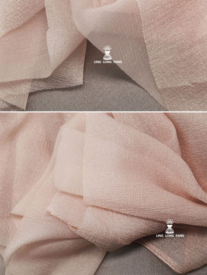 Pearlescent Organza Seersucker Fabric: 59" Wide Cotton-Polyester