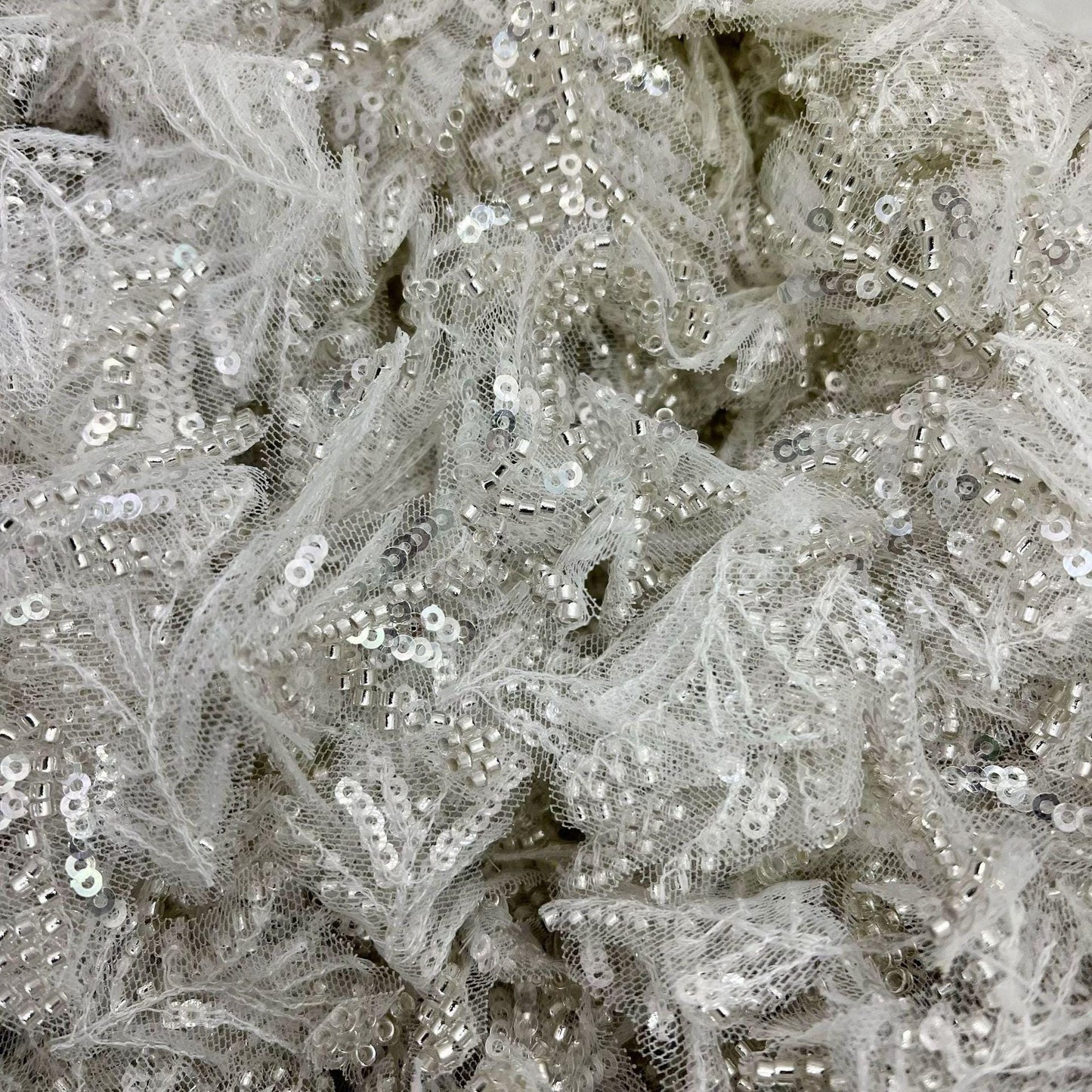 Sequin Wedding Dress Fabric: Floral Bridal Veil Material