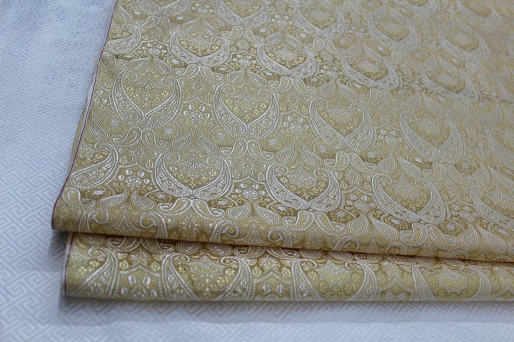 Silk Brocade Fabric: Pipa Flower Upholstery Drapery, 29.5"W