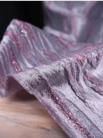 Irregular Gradient Feather Jacquard Fabric: 55"w Oil Painting Style