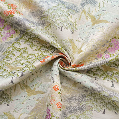 Jacquard Upholstery Fabric: Chinese Painting Pattern, Gold Thread (59" Wide, By The Meter)