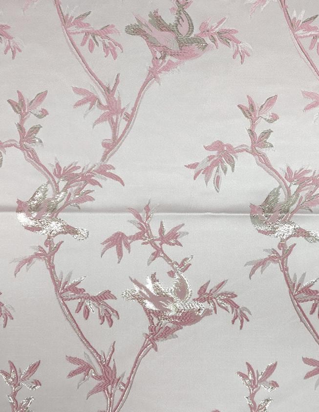 Tissu jacquard à motif d'oiseaux et de fils d'or : matériau d'ameublement de 150 cm de large
