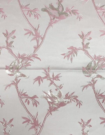 Tissu jacquard à motif d'oiseaux et de fils d'or : matériau d'ameublement de 150 cm de large