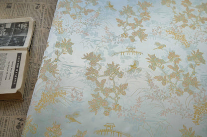 Ancient Chinese Painting Jacquard Fabric: 63"W Upholstery Sewing Material
