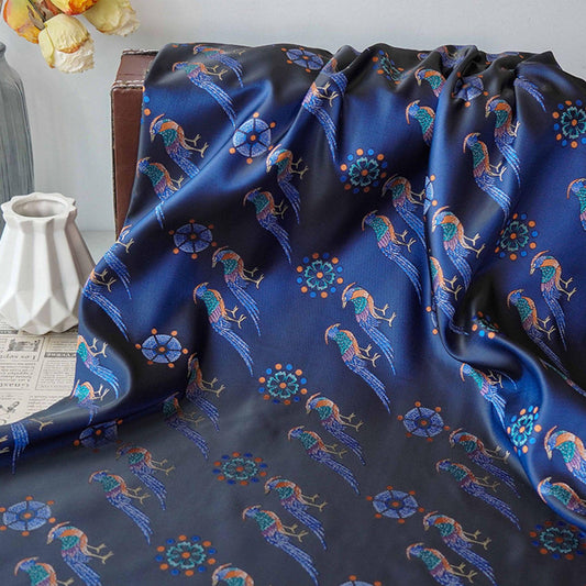 Queen Zhai Bird Brocade Fabric: 57"W Chinese Damask