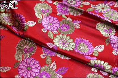 Chrysanthemum Brocade Fabric: 29.5" Wide Satin Silk Cheongsam Upholstery