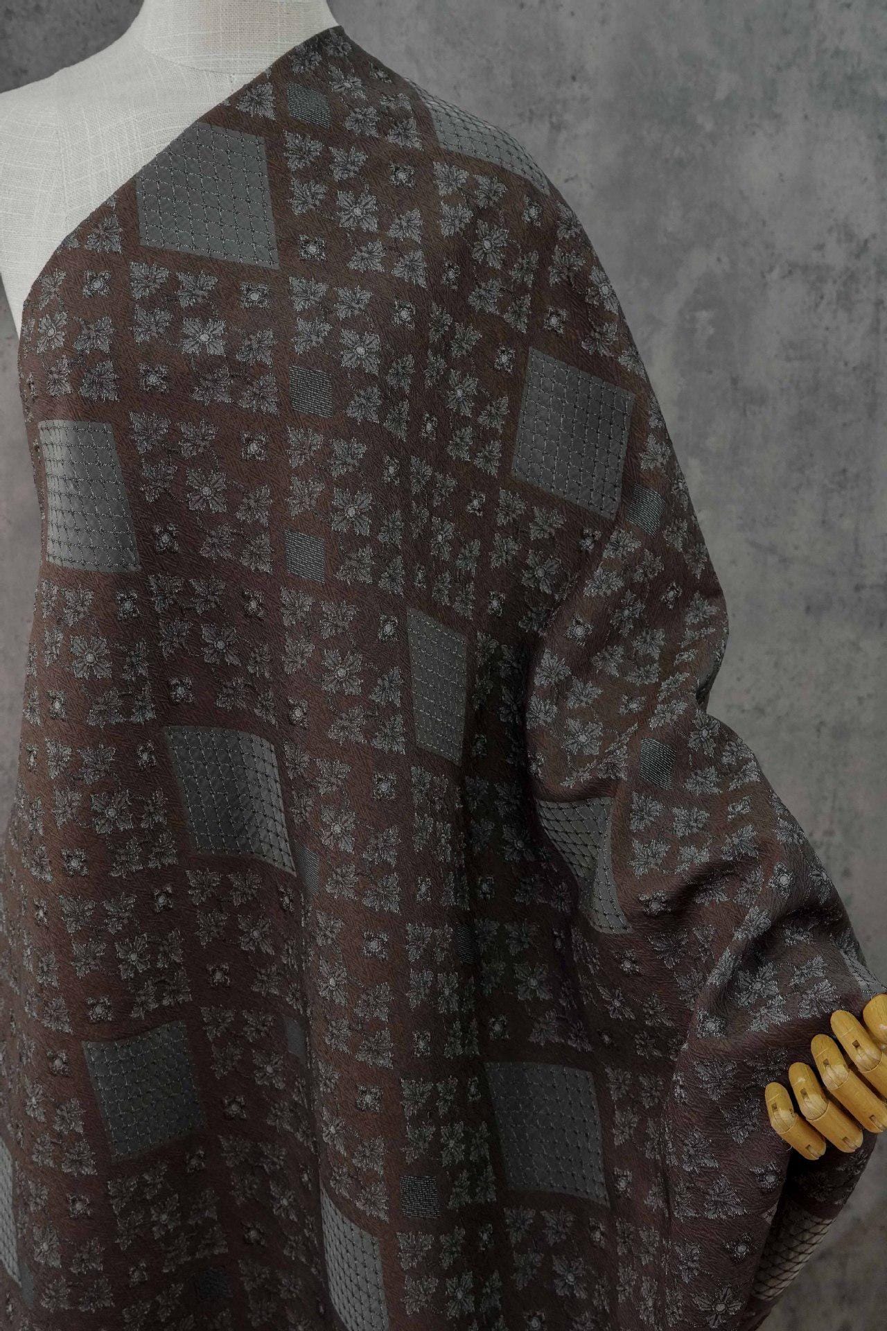 Ethnic Style 3D Embossed Geometric Diamond Jacquard Fabric ��� Vintage Inspire"W