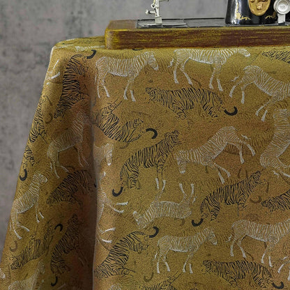 Tiger & Zebra Brocade Fabric ��� Vintage Chinese Jacqua" Wide