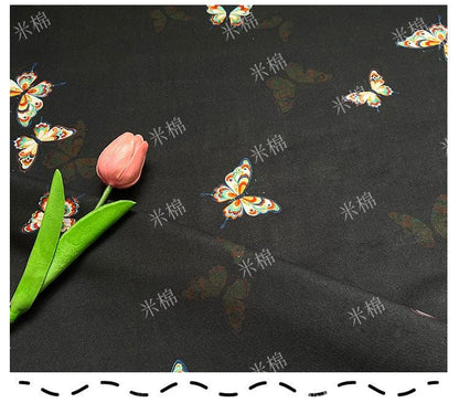 Butterfly Dance Print Fabric: 100% Cotton Quilting & Sewing Material, 55"W