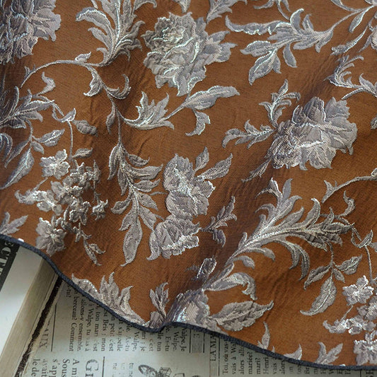Luxury 3D Embossed Woven Floral Jacquard Brocade Fabric, European Design, 63"Wide