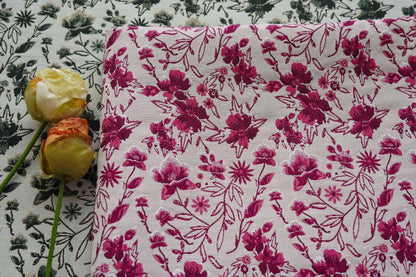 Floral Jacquard Fabric ��� Gold & Silver Threa" Wide