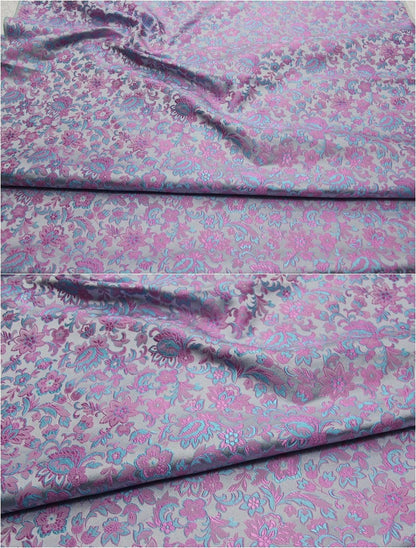 Floral Brocade Fabric: Silk Rayon Blend, Cheongsam Qipao Material (29.5" Wide)
