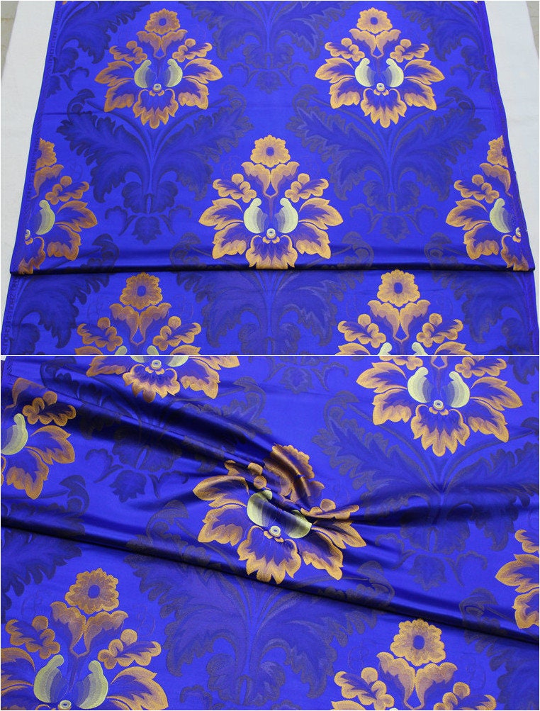 Silk Brocade Fabric: 29.5"W European Palace Pattern, Upholstery & Costume