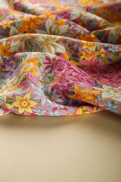 Botanical Tencel Linen Fabric: Floral Print, Eco-Friendly (59")