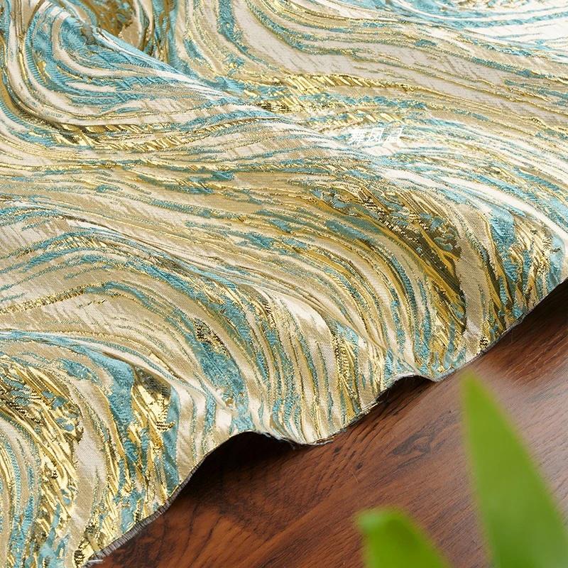 Gold Thread Jacquard Fabric: Universe Galaxy Design, 56" Wide