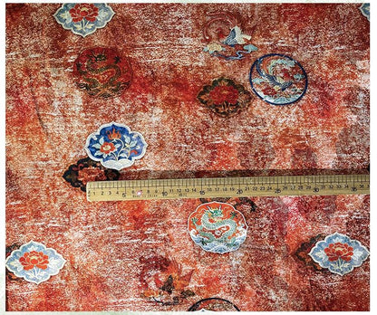 Dragon Phoenix Jacquard Rayon Silk Fabric ��"W, Luxurious Quilting Material