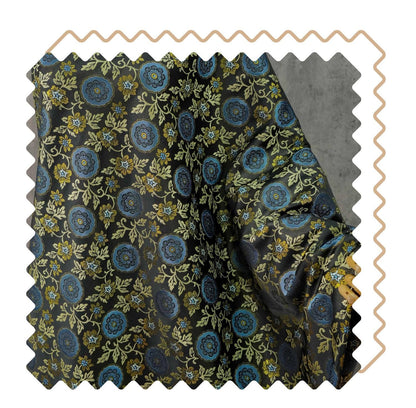 Botanical Song Jin Brocade Textile - Woven Creeping Vine and Small Flowers Design, 59"Wide
