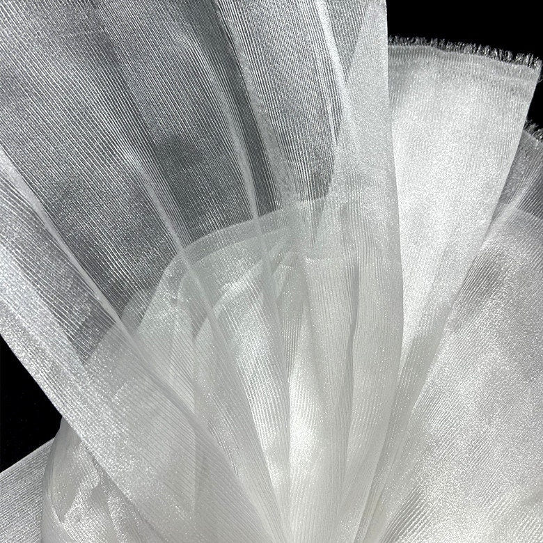 Crinkle Organza Fabric: 55" Wide Stiff Pleated Texture