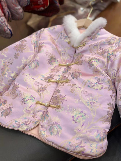 Tissu brocart floral rose : matériau de couture en rayonne de 150 cm de large