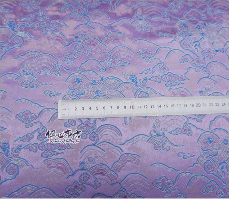 Lilac Rayon Brocade Fabric: Sea of Clouds & Waves (29.5"W)