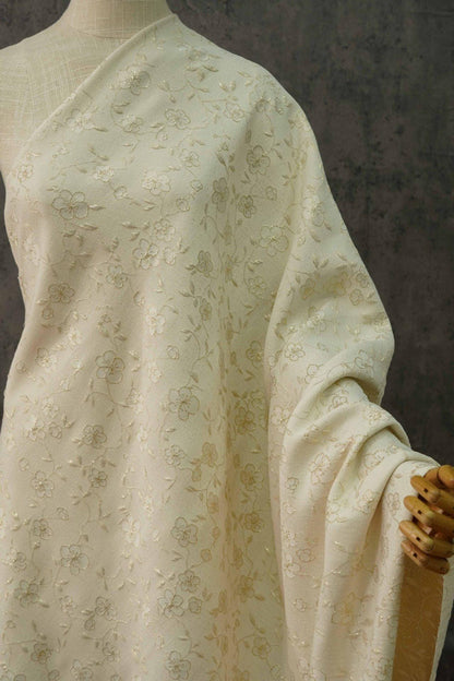 Reversible Jacquard Fabric: Gold Floral Embossed Upholstery, 56"W