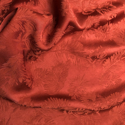 Leaf Pattern Jacquard Satin Damask Fabric - 59" Wide Rayon Upholstery