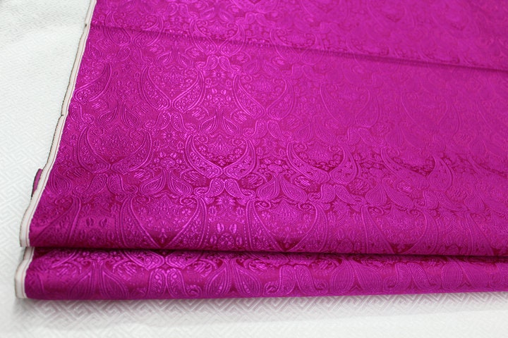 Silk Brocade Fabric: Pipa Flower Upholstery Drapery, 29.5"W