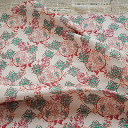 Gold Thread Jacquard Fabric: Chinese New Year Design, 65" Wide