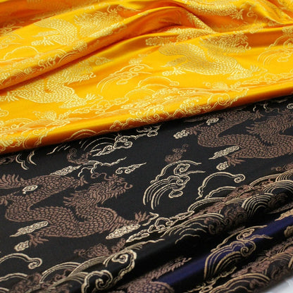 Chinese dragon robe, cheongsam, Tibetan robe, spinning Fabric, silk, satin, and brocade, 29"W